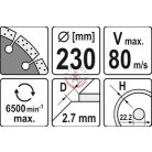 Gyémánt tárcsa szegmentált 230mm