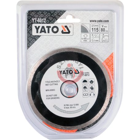 Gyémánt tárcsa folyamatos 115 mm          csempéhez