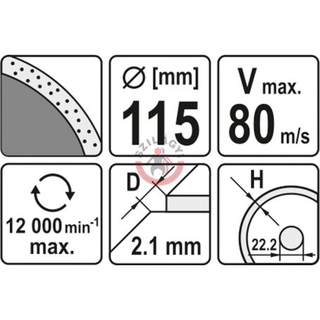 Gyémánt tárcsa folyamatos 115 mm          csempéhez