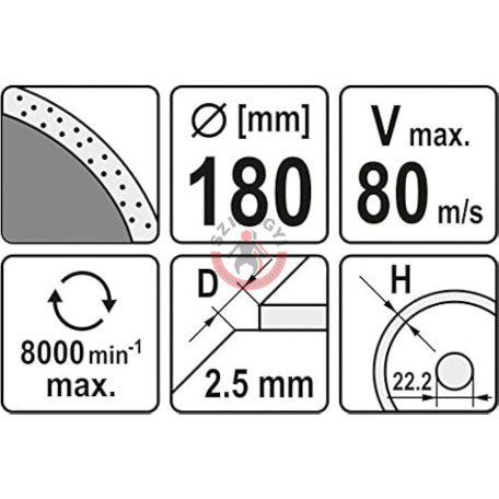 Gyémánt tárcsa folyamatos 180mm           csempéhez