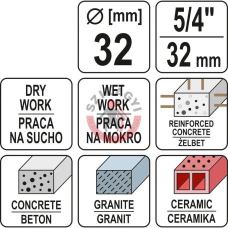 Gyémánt koronafúró 32mm