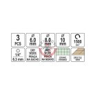 Gyémánt fúró készlet 3 részes 6-8-10 mm