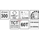 Körfűrésztárcsa (fa) 300x30x3,2mm T60