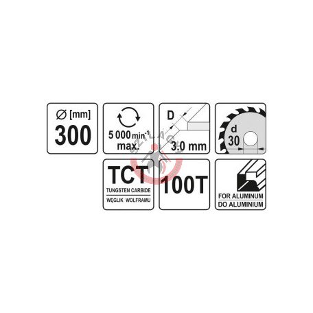 Körfűrésztárcsa (alu) 300x30x3,0mm T100