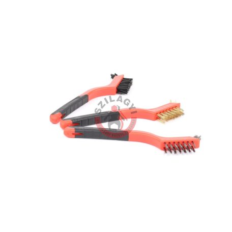 Drótkefekészlet 3 részes 180mm 3 soros (acél, réz, nylon)