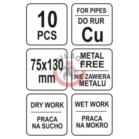 Rézcső tisztító szivacs 75x130mm 10db