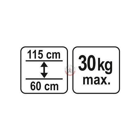 Teleszkópos támasztó rúd 600-1150 mm Max . 30 kg