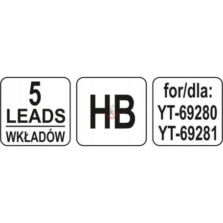 Ácsceruza betét H2 5db (YAT-69281-hez)