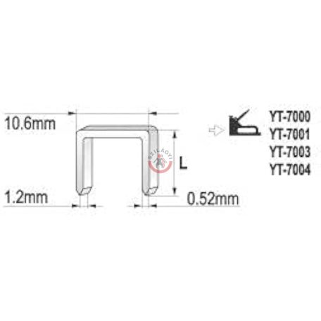 Tűzőgépkapocs 10mm (1.2x10.6mm) 1000db