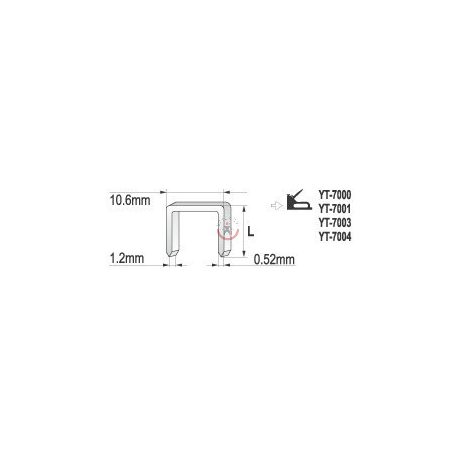 Tűzőgépkapocs 12mm (1.2x10.6mm) 1000db