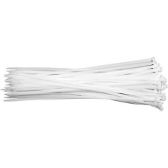 Kábelkötegelő 350x7,6 mm, fehér, 50 db/csomag
