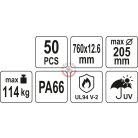 Kábelkötegelő 400x7,6 mm, fekete, 50 db/csomag