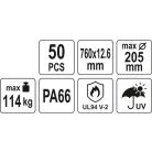 Kábelkötegelő 760x12,6 mm, fekete, 50 db/csomag