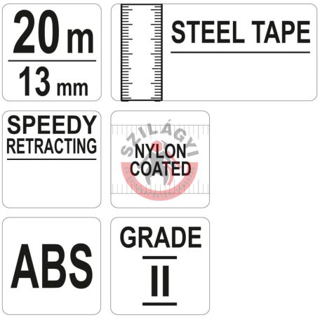 Acél mérőszalag 20m/13mm