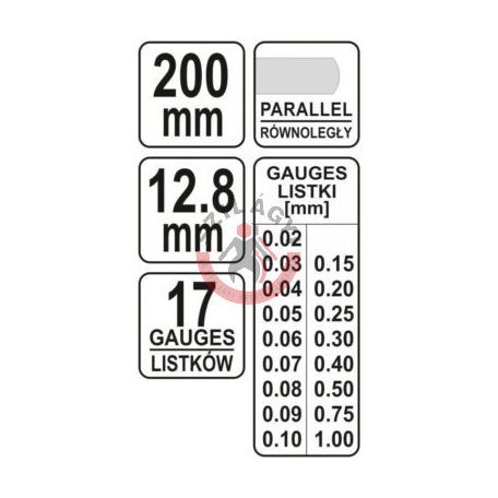 Hézagmérő 17 részes 200mm 0.02-1mm