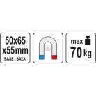 Mágneses állvány indikátor órához 50x65x55mm max 70 kg (YT-72450, YT-72453)