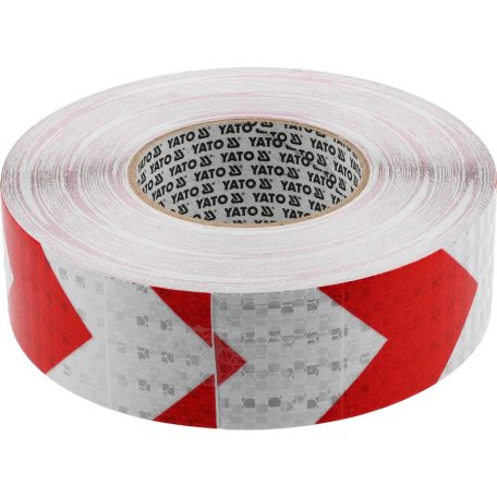 Fényvisszaverő szalag piros-fehér 49mm x 45,7m