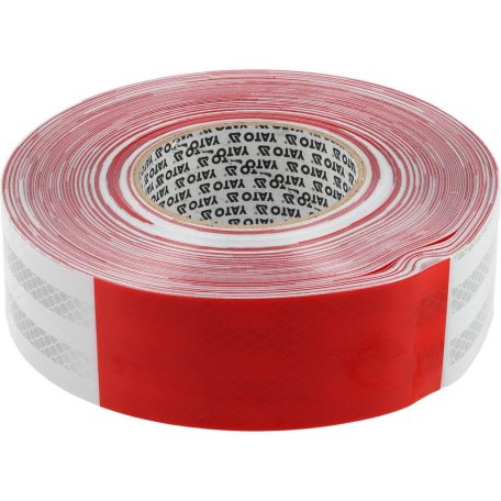 Fényvisszaverő szalag piros-fehér 49mm x 45,7m