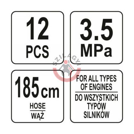 Olajnyomásmérő készlet 12 részes