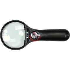 Kézi nagyító 3,5X/45X LED világítással 3 AAA elemmel