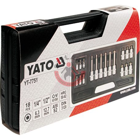 Rátűzőkulcs készlet TORX 1/4" 1/2" 18 részes