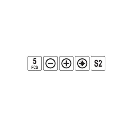 Alacsony profilú csavarhúzó bitkészlet PH1, PH2, PZ1, PZ2, SL6