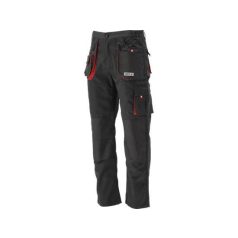 DUERO munkavédelmi derekas nadrág fekete-piros 2XL