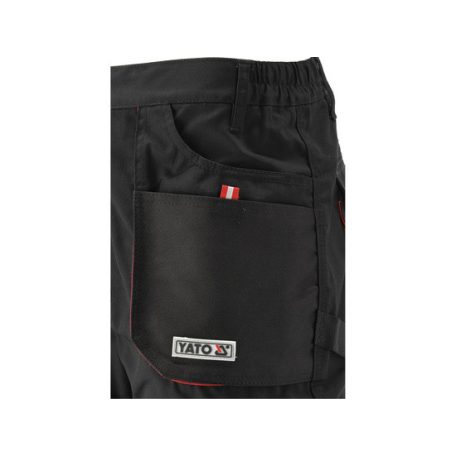 DUERO munkavédelmi derekas nadrág fekete-piros 2XL