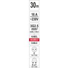 Hosszabító kábeldob 3x2,5 mm 30 m IP 44