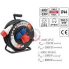 Hosszabító kábeldob 5x2,5 mm 240/400 V IP44 25m