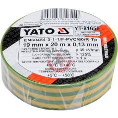 Szigetelőszalag zöld-sárga 19mmx0.13mm 20m