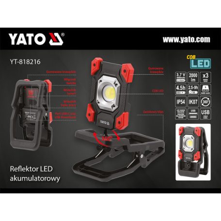 Hordozható reflektor 20W 2000LM