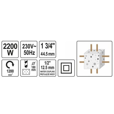 2200 W-os gyémántfúrógép 5/4", 32 mm