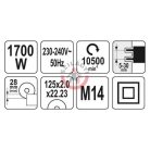 Elektromos falhoronymarógép 1700W / 125mm