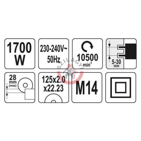 Elektromos falhoronymarógép 1700W / 125mm