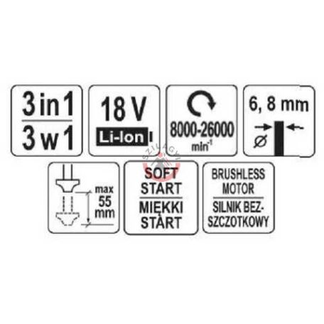 Akkus felsőmaró 18 V (akku és töltő nélkül)