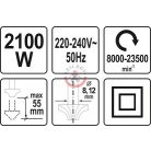 Elektromos felsőmaró, 2100 W, 8/12mm