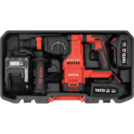Akkus fúrókalapács SDS+, 18V, 2x4Ah akkuval, töltővel, szénkefementes