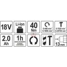 Akkus ütve fúrócsavarozó 18 V Li-ion 2,0 Ah fém tokmány
