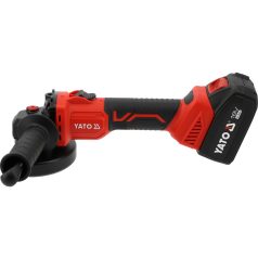   Akkumulátoros sarokcsiszoló szénkefementes 125 mm 18 V ( 4 Ah akku + 2 Ah töltő)