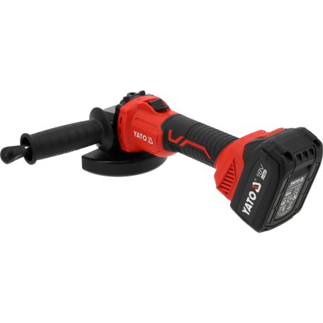 Akkumulátoros sarokcsiszoló szénkefementes 125 mm 18 V ( 4 Ah akku + 2 Ah töltő)
