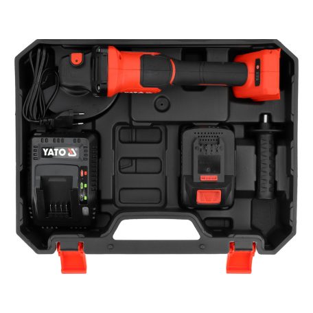 Akkumulátoros sarokcsiszoló szénkefementes 125 mm 18 V ( 4 Ah akku + töltő)