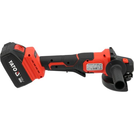Akkumulátoros sarokcsiszoló szénkefementes 125 mm 18 V ( 2x4 Ah akku + töltő)