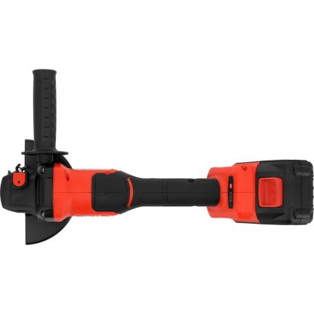 Akkumulátoros sarokcsiszoló szénkefementes 125 mm 18 V ( 2x4 Ah akku + töltő)