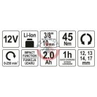 Akkus sarok ütvecsavarozó 12V Li-ion, 2.0 Ah akku+töltő