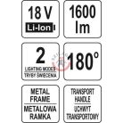 Akkus LED lámpa 18V, Li-ion (akku + töltő nélkül)