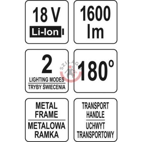 Akkus LED lámpa 18V, Li-ion (akku + töltő nélkül)