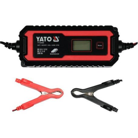 Akkumulátor töltő 6/12 V 2/4 A max. 200 Ah LCD kijelző