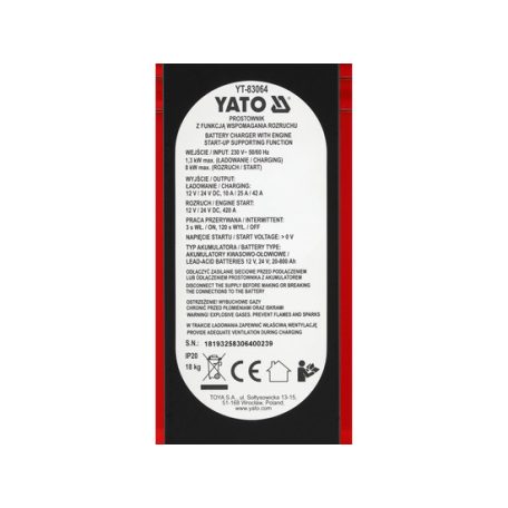 Akkumulátor töltő-indító 12-24V 240A/ 20-800Ah