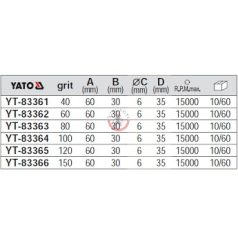 Csapos lamellás csiszoló 60x30x6mm  P40